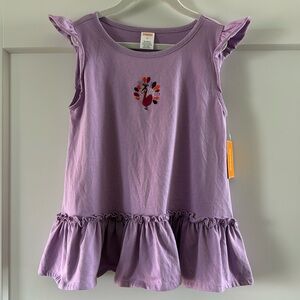 NWT Peacock Flutter Peplum Top Summer Sunsets, Girls Size 10 by Gymboree